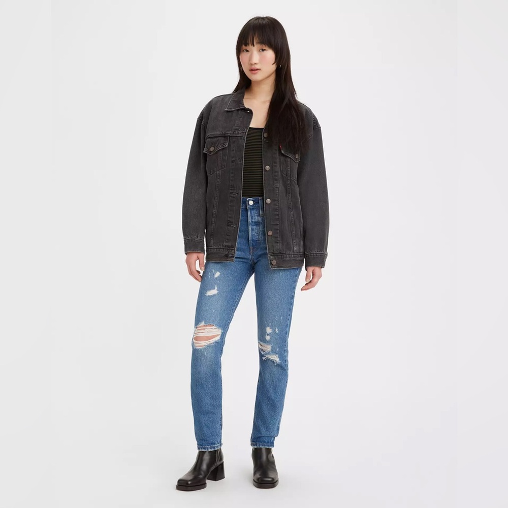 Levi’s 501’s distressed jeans